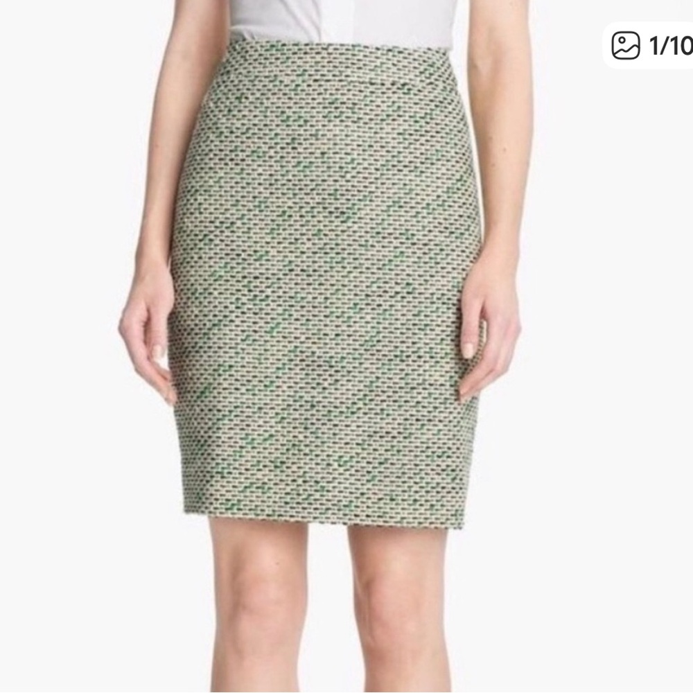 Kate Spade Mint Green Tweed Pencil Skirt